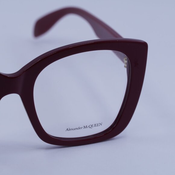 Alexander McQueen AM0351O 003 Eyeglasses Red 52mm Square Frame - Picture 6 of 10